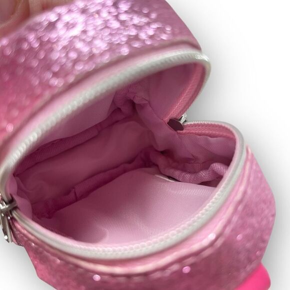 Disney Parks Mini Tiny Backpack Coin Purse Bag Cinderella Castle Pink Glitter - Picture 7 of 9